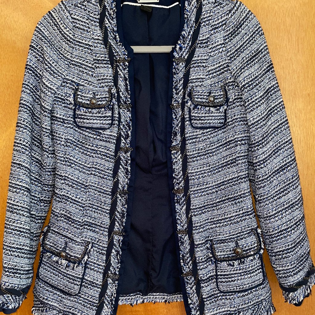 White House Black Market Navy Pattern Blazer